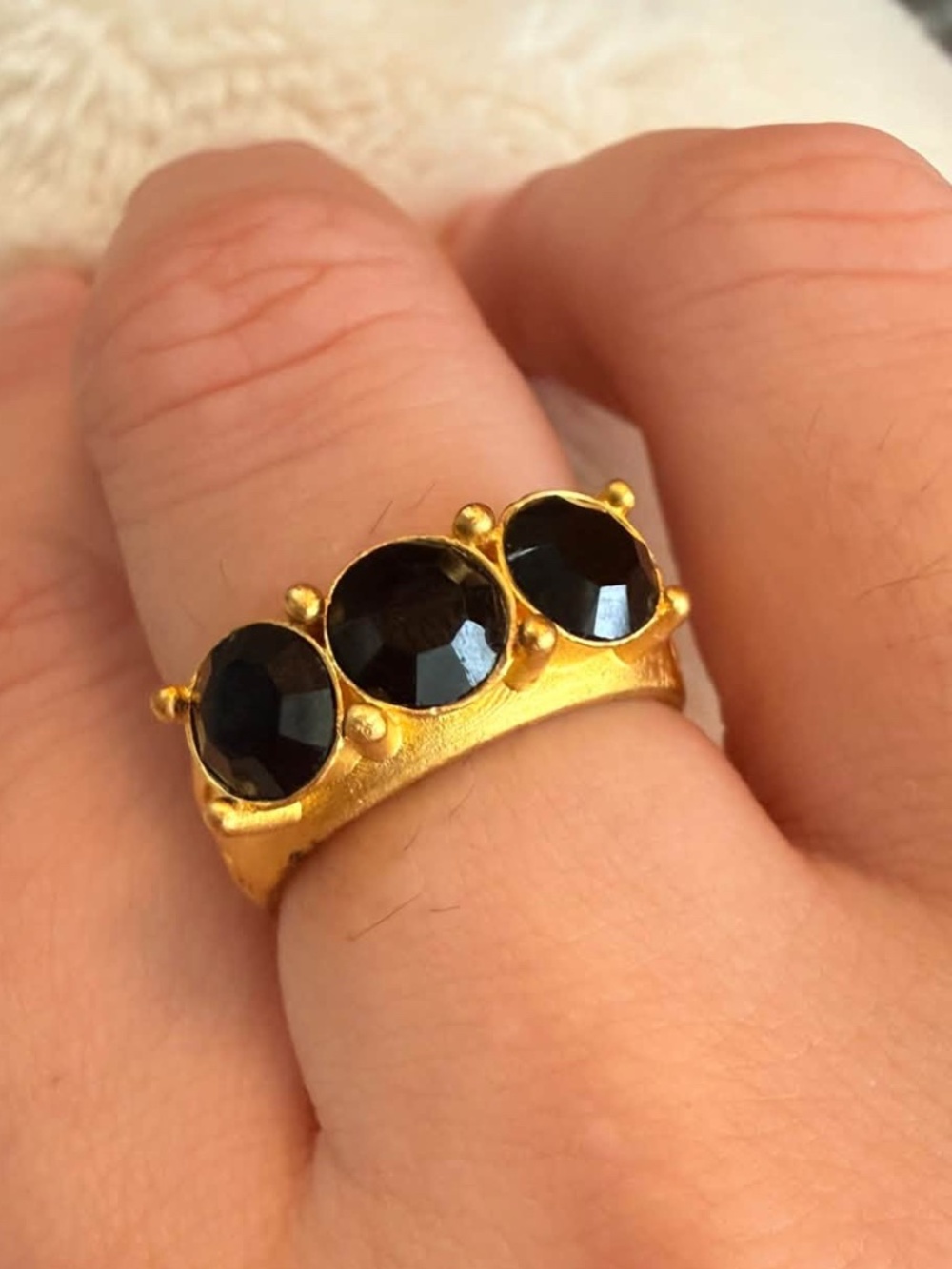 French Kande Triple Swarovski Ring